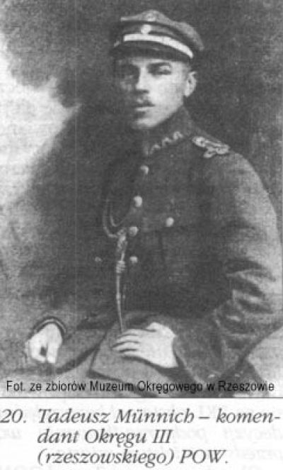 Tadeusz Munnich - komendant Okręgu 3 (rzeszowskiego) POW